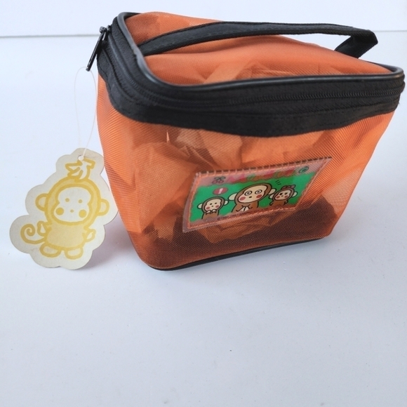 NTW Sanrio Monkichi Bundle Sticker Mesh Makeup Bag Pouch Travel Bag Vintage - Picture 5 of 7